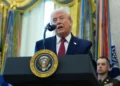 Donald Trump speaking about lawsuit against BBC over edited Jan. 6 speech - AP Photo/Alex Brandon