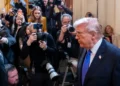 President Trump speaking about Iran security policy shift - AP Photo/Alex Brandon