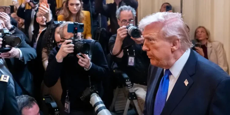 President Trump speaking about Iran security policy shift - AP Photo/Alex Brandon