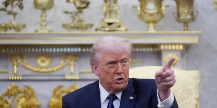 Donald Trump speaking about U.S. military action against Iran - AP Photo/ Mark Schiefelbein