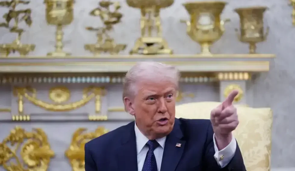 Donald Trump speaking about U.S. military action against Iran - AP Photo/ Mark Schiefelbein