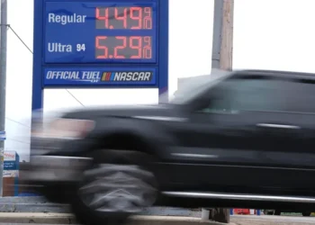 U.S. gas station sign showing prices above four dollars- AP Photo/Matt Rourke