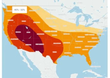 Extreme March heat temperatures across US states exceed historical averages - National Weather Service Graphic: M.K. Wildeman