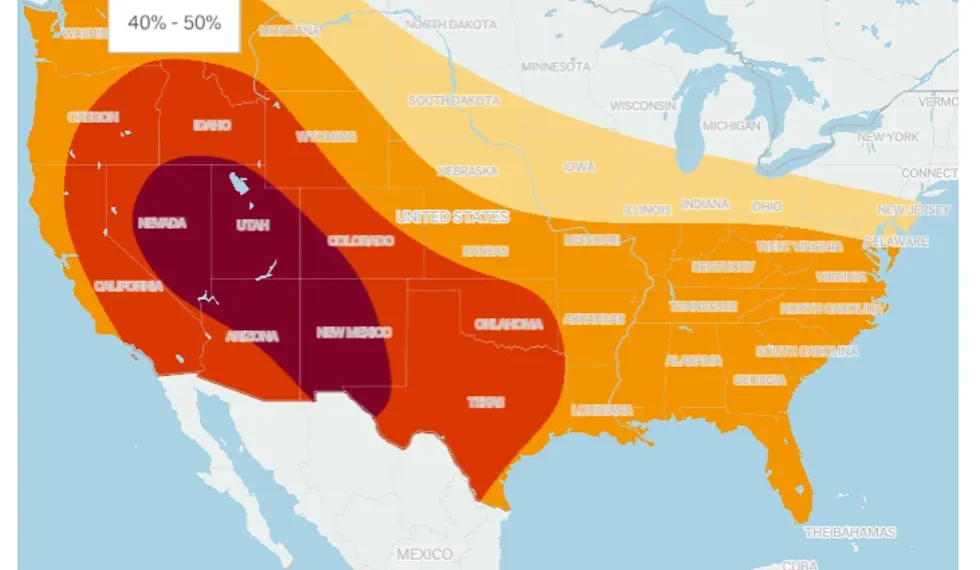 Extreme March heat temperatures across US states exceed historical averages - National Weather Service Graphic: M.K. Wildeman