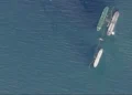 U.S. naval presence enforcing oil tanker blockade near Venezuelan waters - 2025 PLANET LABS PBC via REUTERS