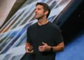 John Ternus speaking at Apple event during leadership transition - AP Photo/Bebeto Matthews, File