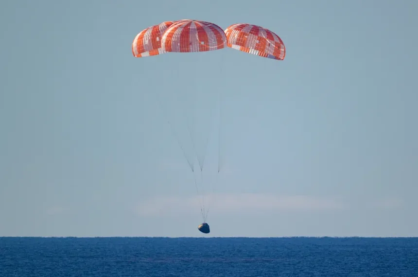 Artemis II Orion capsule splashes down after lunar return mission - Bill Ingalls/NASA via AP