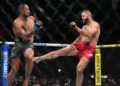 Carlos Ulberg celebrates after knockout win over Jiri Prochazka at UFC 327 - AP Photo/Rebecca Blackwell