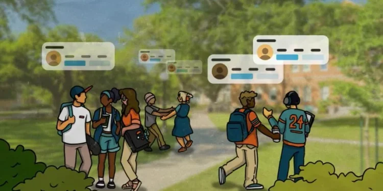 Students browsing social media before college causing anxiety - Illustration by Leah Abucayan/CNN/Adobe