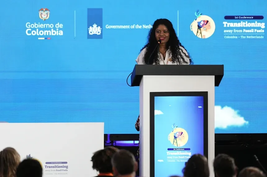 Delegates gather at Colombia conference discussing fossil fuel transition policies - AP Photo/Ivan Valencia