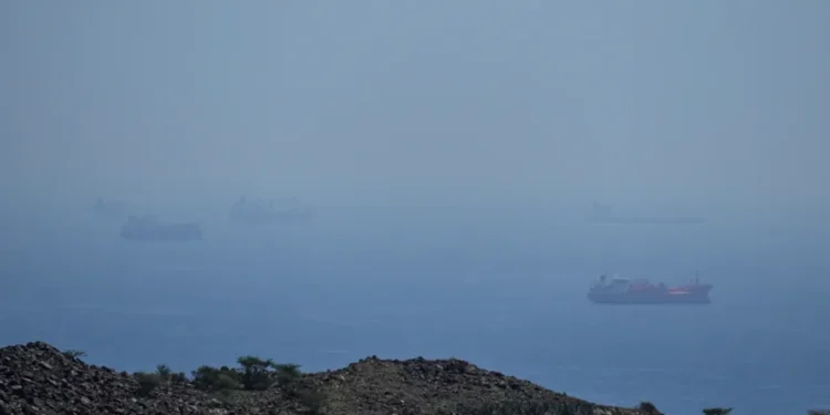 Stranded cargo ships in Strait of Hormuz amid regional tensions - AP Photo