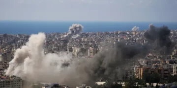 Smoke rises over Beirut during renewed Israel Hezbollah strikes - AP Photo/Hassan Ammar