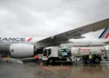 Aircraft refueling amid jet fuel shortage affecting global airline operations - AP Photo/Christophe Ena, File