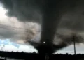 Damaged homes after Oklahoma tornado strikes Enid residential area - KWTV/KOTV via AP