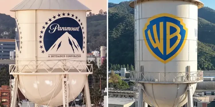 Paramount and Warner Bros merger reshapes global media industry landscape - Paramount: Michael Buckner/Variety; Warner Bros.: AaronP/Bauer-Griffin/GC Images