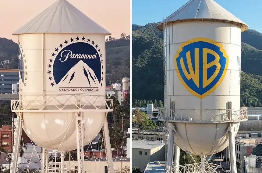 Paramount and Warner Bros merger reshapes global media industry landscape - Paramount: Michael Buckner/Variety; Warner Bros.: AaronP/Bauer-Griffin/GC Images