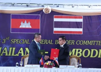 Thai and Cambodian officials sign ceasefire agreement at border checkpoint - AKP via AP