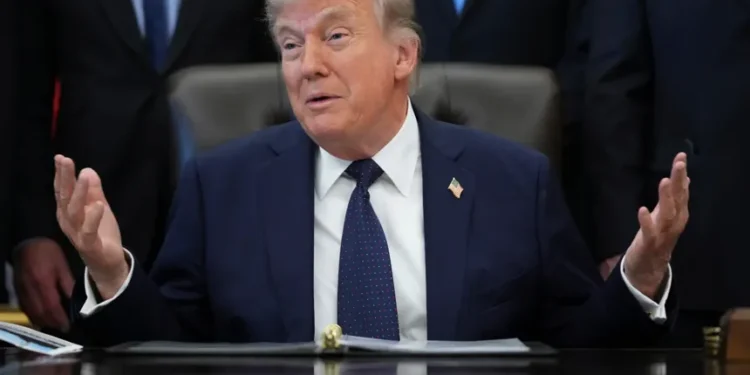 Trump announces drug pricing deal with Regeneron policy initiative - AP Photo/Mark Schiefelbein