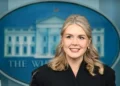 White House press secretary Karoline Leavitt during official media briefing - Jim Watson/AFP via Getty Images