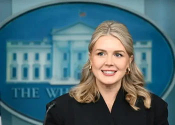 White House press secretary Karoline Leavitt during official media briefing - Jim Watson/AFP via Getty Images