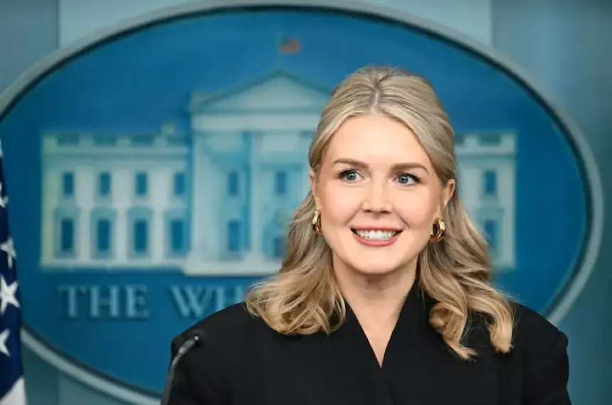 White House press secretary Karoline Leavitt during official media briefing - Jim Watson/AFP via Getty Images