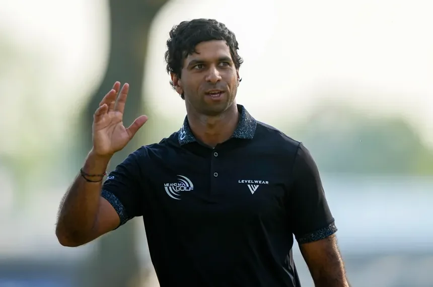 Aaron Rai celebrates after winning the 2026 PGA Championship at Aronimink - AP Photo/Matt Slocum