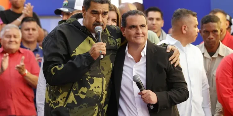 Alex Saab appears alongside Nicolás Maduro during an official event in Venezuela - AP Photo/Jesus Vargas, File