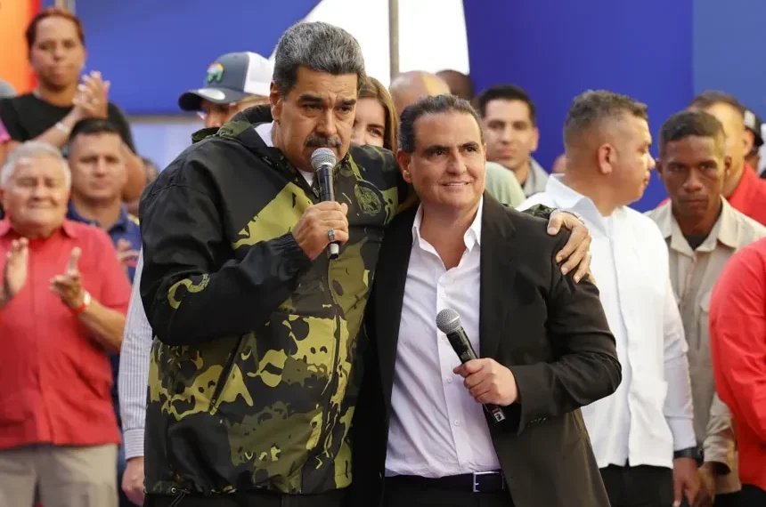Alex Saab appears alongside Nicolás Maduro during an official event in Venezuela - AP Photo/Jesus Vargas, File