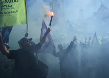 Argentine workers protest Milei labor reforms in Buenos Aires - AP Photo/Rodrigo Abd