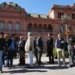 Journalists gather outside Argentina presidency after press access restored- AP Photo/Rodrigo Abd