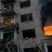 Emergency crews respond after Russian missile strikes in Kyiv amid Belarus tensions - AP Photo/Evgeniy Maloletka