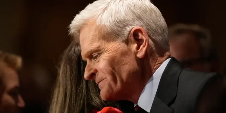 Senator Bill Cassidy speaking during election night event in Louisiana - AP Photo/Gerald Herbert