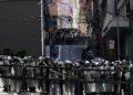 Protesters clash with police during unrest in La Paz, Bolivia - AP Photo/Juan Karita