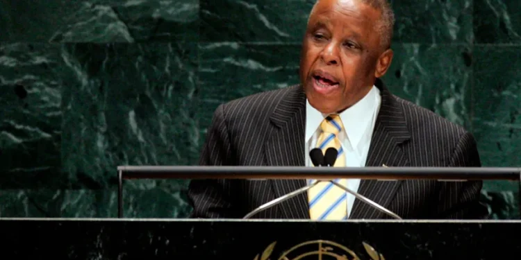 Former Botswana President Festus Mogae during public leadership event - AP Photo/Ed Betz, File