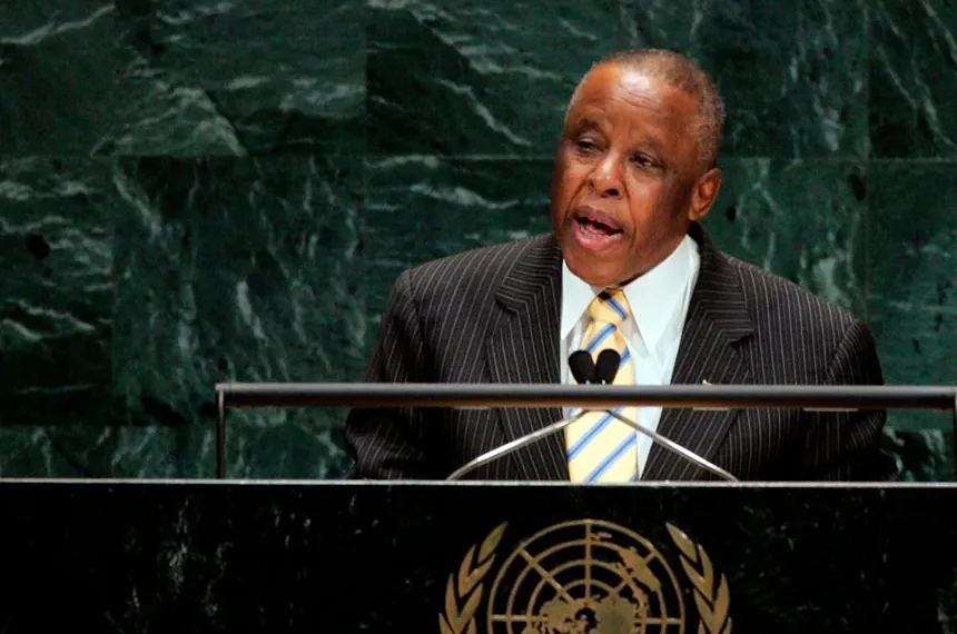 Former Botswana President Festus Mogae during public leadership event - AP Photo/Ed Betz, File