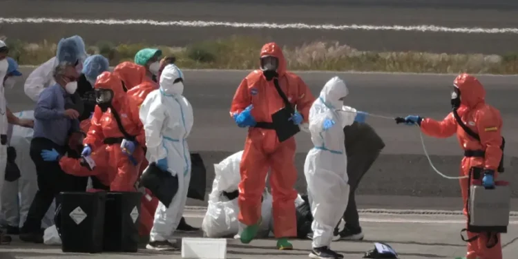 Passengers evacuated from MV Hondius during hantavirus monitoring operation - AP Photo/Arturo Rodriguez