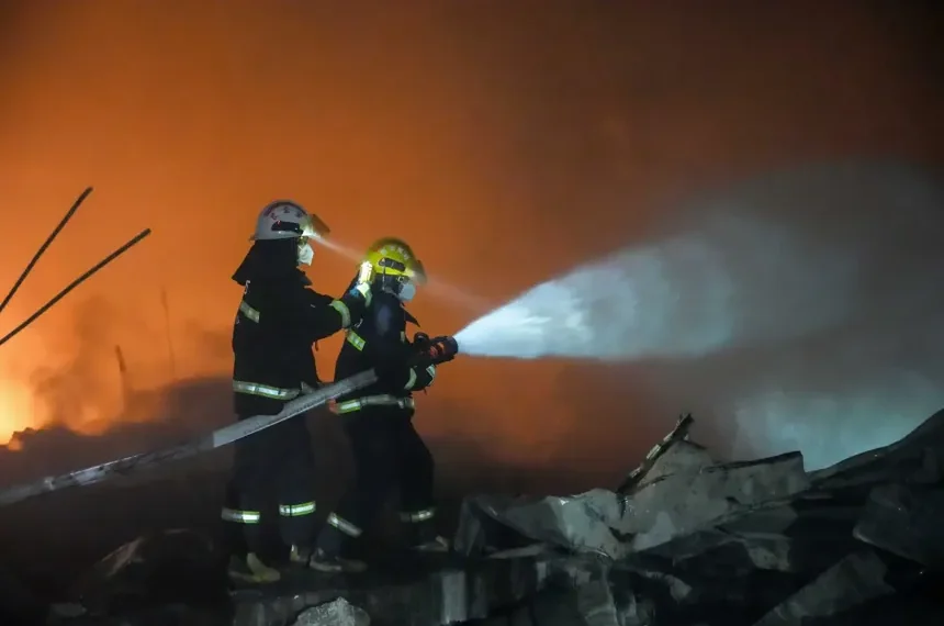 Rescue teams respond to deadly fireworks factory explosion in China - Chen Sihan/Xinhua via AP