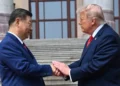 Donald Trump and Xi Jinping during bilateral talks in Beijing - Kenny Holston/Pool Photo via AP