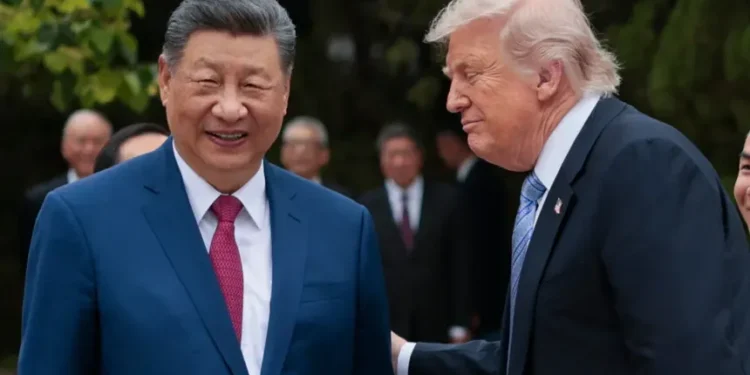 Donald Trump and Xi Jinping during trade discussions in Beijing - Evan Vucci/Pool Photo via AP
