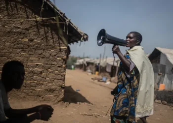 Displaced residents in Bunia camp during Congo Ebola outbreak - AP Photo/Moses Sawasawa