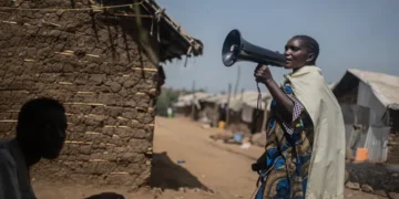 Displaced residents in Bunia camp during Congo Ebola outbreak - AP Photo/Moses Sawasawa