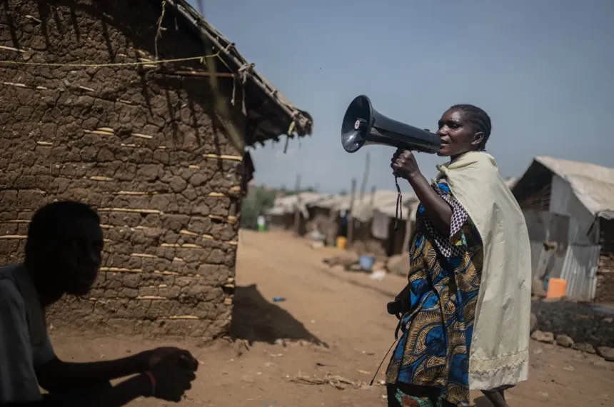 Displaced residents in Bunia camp during Congo Ebola outbreak - AP Photo/Moses Sawasawa