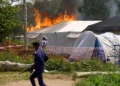 Burned Ebola treatment center during outbreak unrest in eastern Congo - Dirole Lotsima Dieudonne/AP