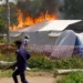 Burned Ebola treatment center during outbreak unrest in eastern Congo - Dirole Lotsima Dieudonne/AP