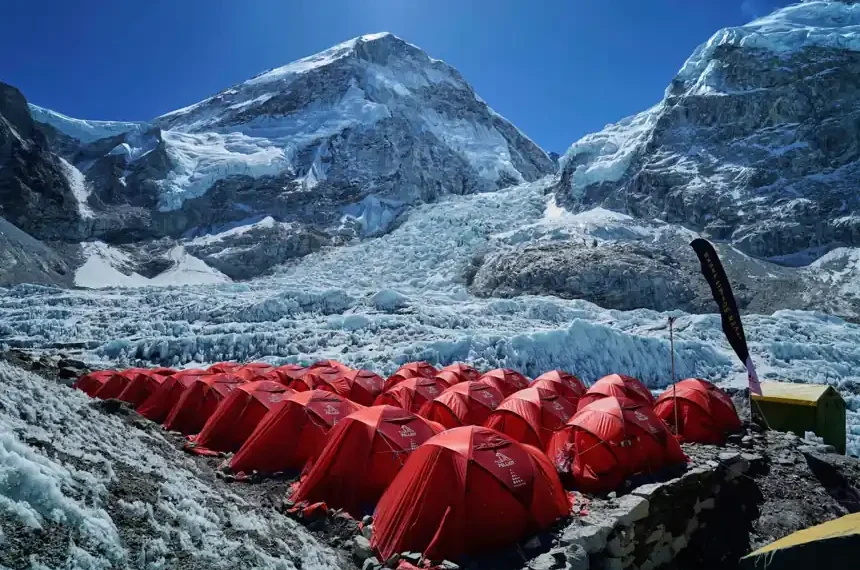 Climbers move through the dangerous Khumbu Icefall on Mount Everest - AP PhotoPasang Rinzee Sherpa, File