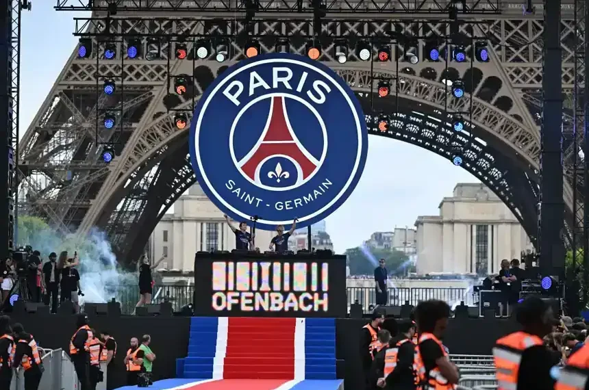 PSG supporters gather in Paris during Champions League victory celebrations - AP Photo/Emma Da Silva