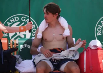 Fans cool off during extreme heat at the French Open - AP Photo/Christophe Ena