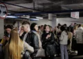 Residents seek shelter during drone alert in Vilnius Lithuania - Vygintas Skaraitis/Lrytas via AP