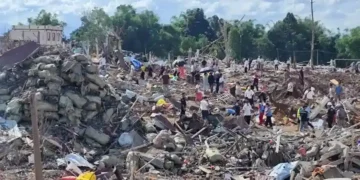 Rescue efforts continue after deadly explosion in Myanmar border village- Palaung Land via AP