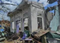 Damaged buildings after deadly explosives blast in northeastern Myanmar - Palaung Land via AP